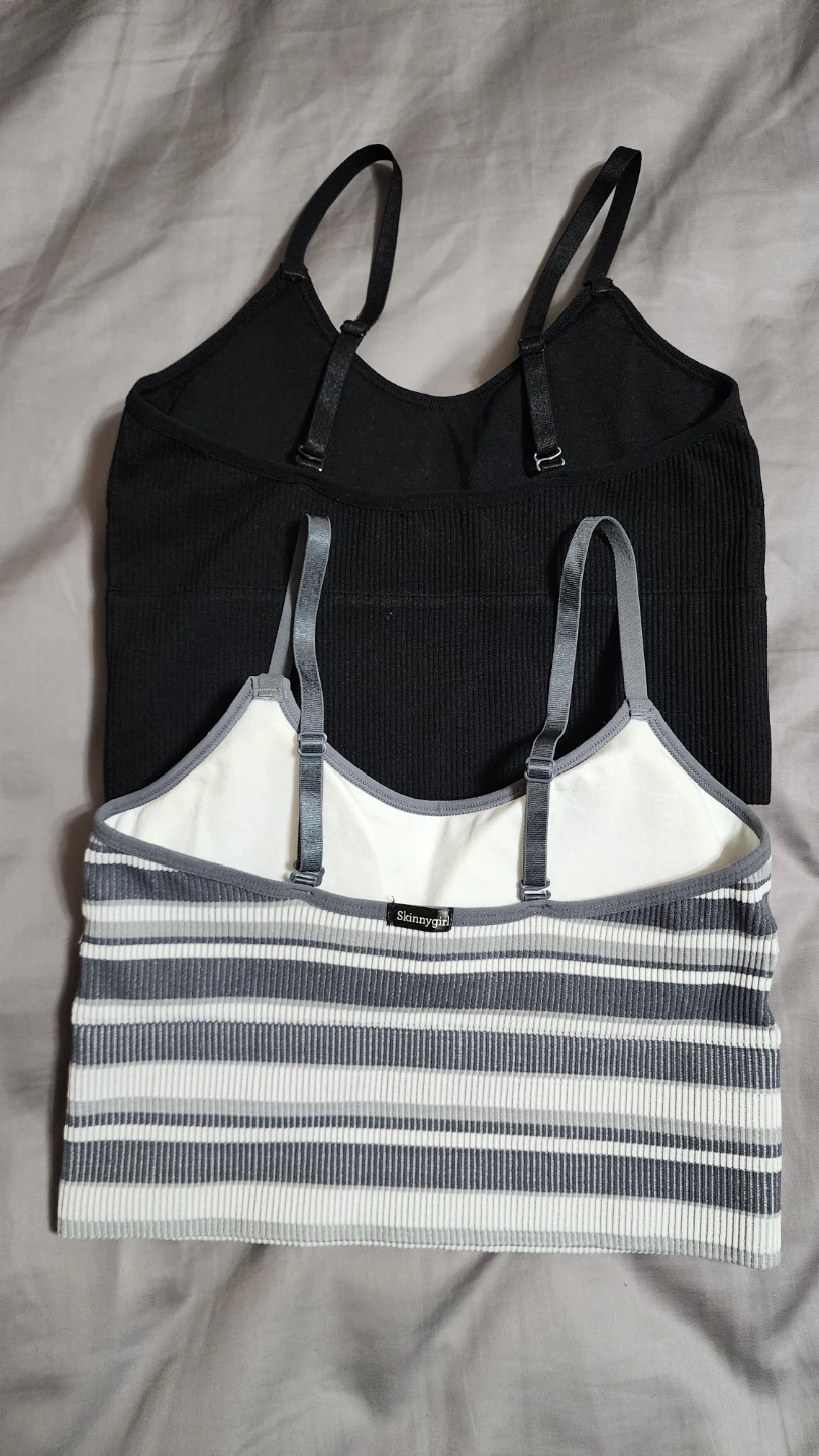 Skinnygirl Ribbed Bralettes - Black & Striped M - photo 3