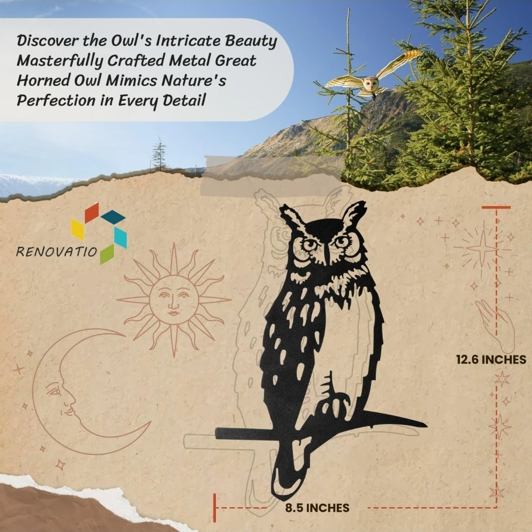 Renovatio Metal Owl Yard Decor - photo 4