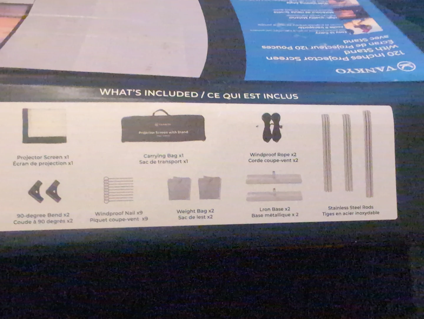 VANKYO 120 Inch Projector Screen with Stand - photo 2