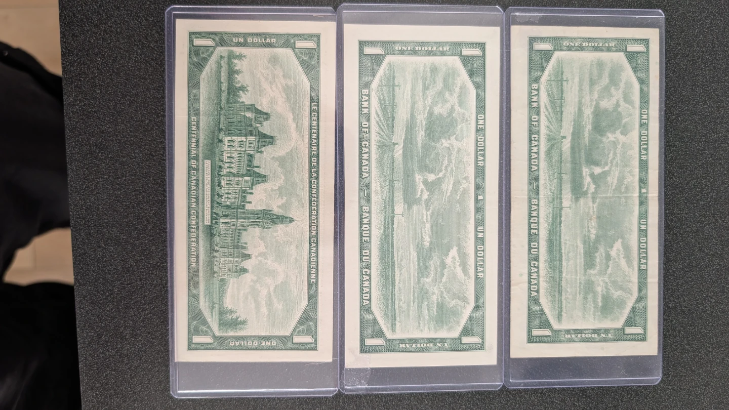 Canada 1 Dollar Banknotes (3) - Centennial of Confederation - photo 2
