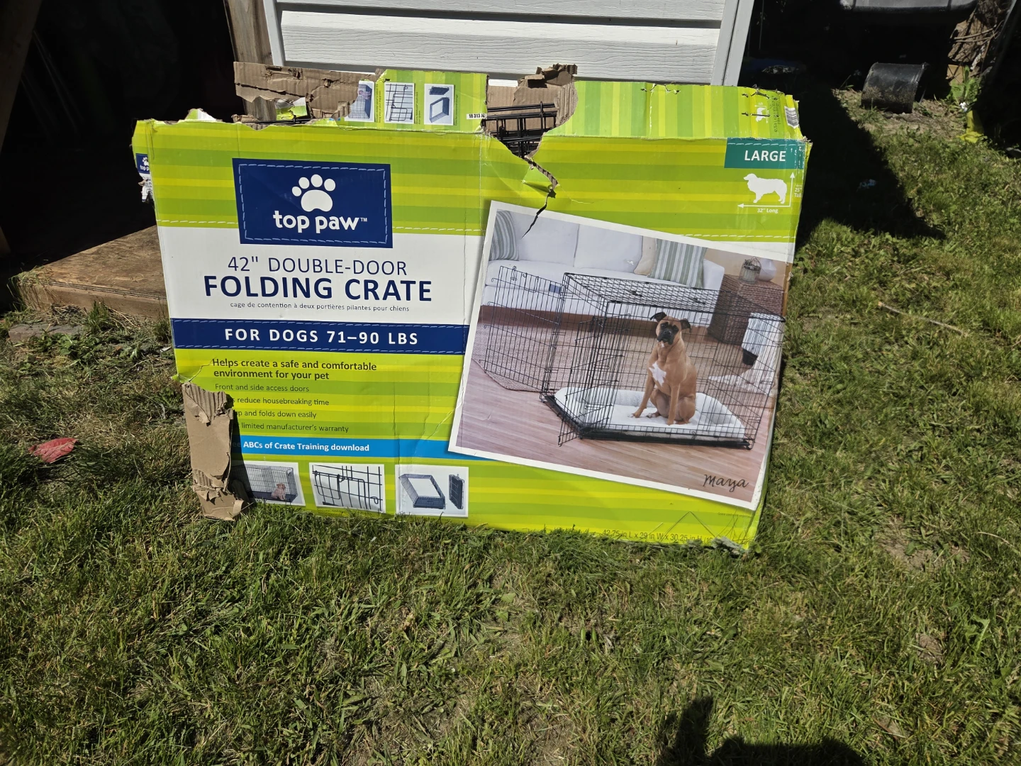 Top Paw 42" Double-Door Folding Dog Crate