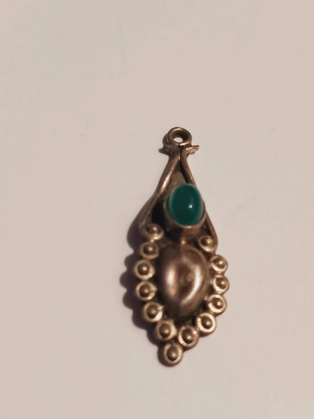 Sterling Silver 925 Pendant with Green Stone - photo 2