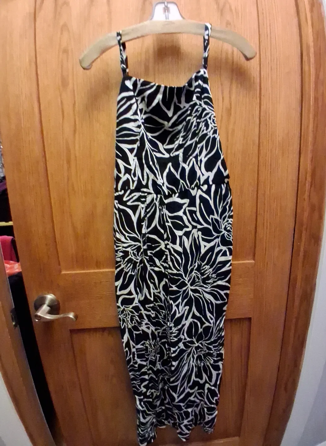 Black and White Floral Print Jumpsuit