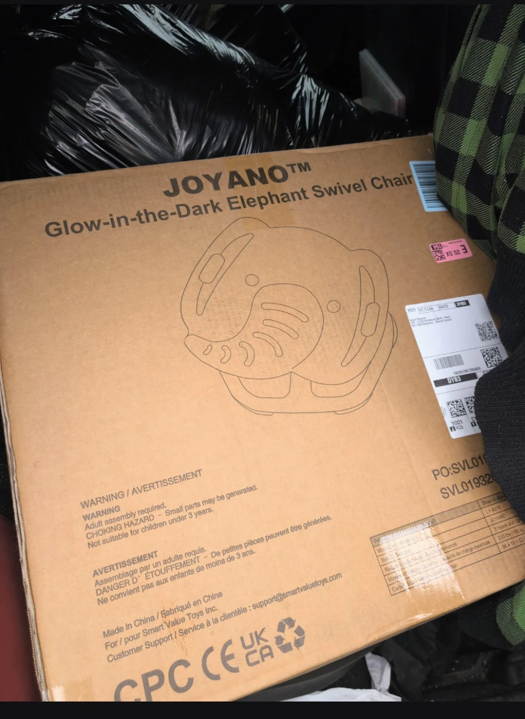 JOYANO Glow-in-the-Dark Elephant Swivel Chair