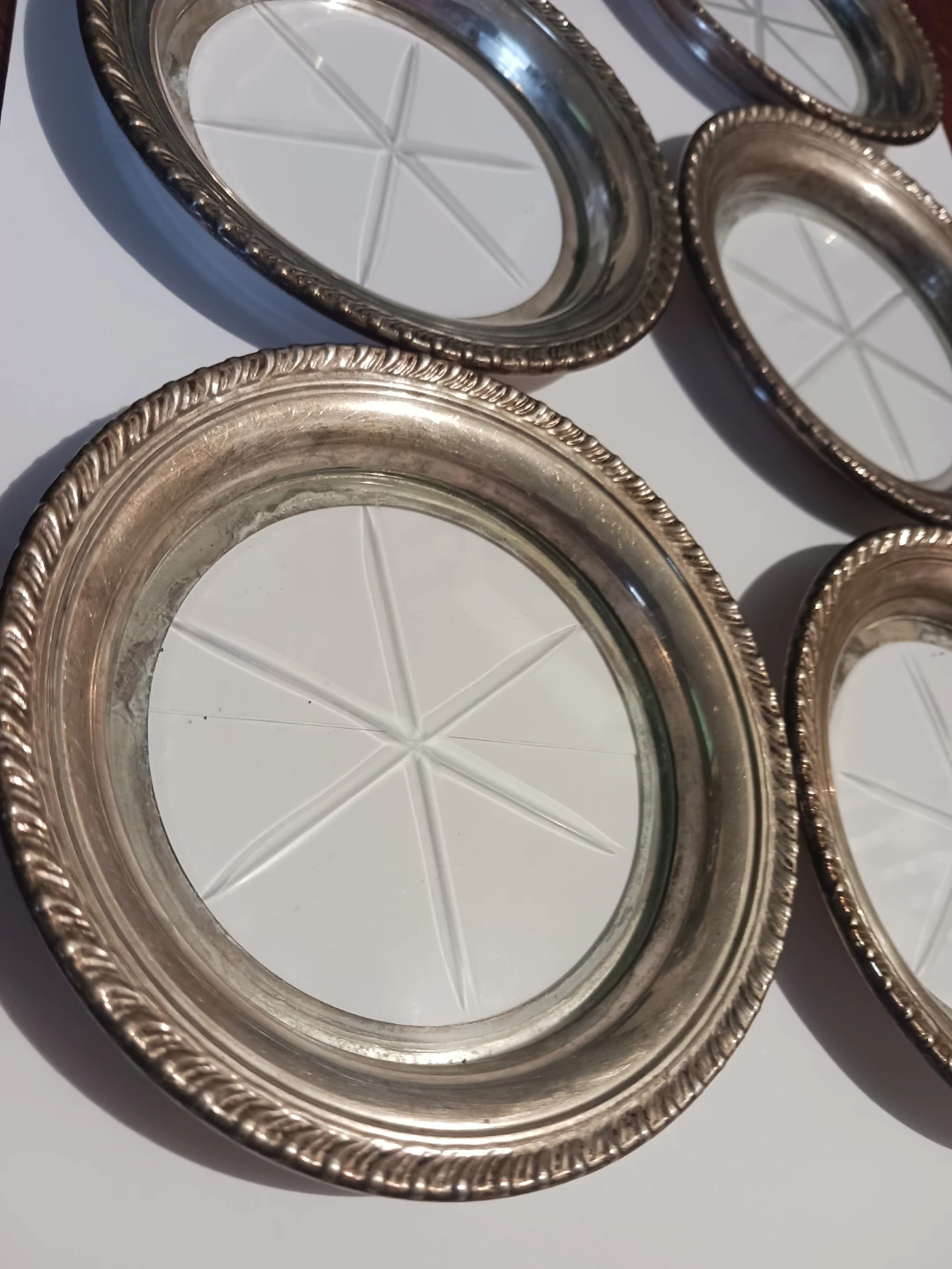 Set of 6 Sterling Silver 925 Coasters - photo 4