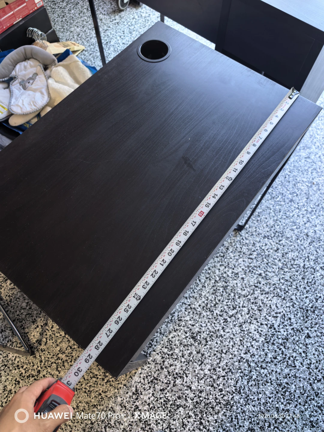 Black Desk with Drawer - photo 3