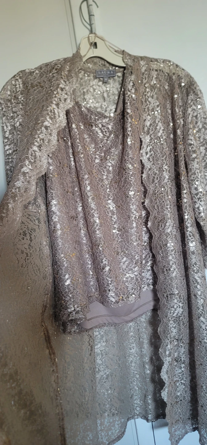 LAUREN Ralph Lauren Women's Lace Sequin Jacket and Tank Set - photo 2