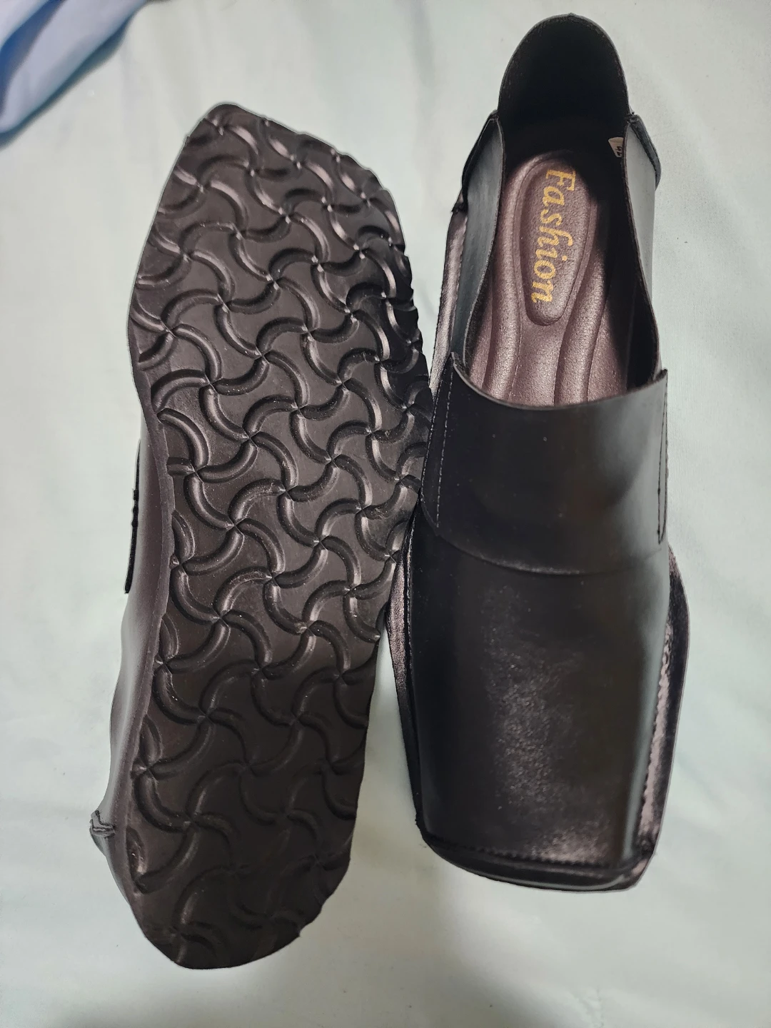 Black Leather Fashion Sandals Size 42