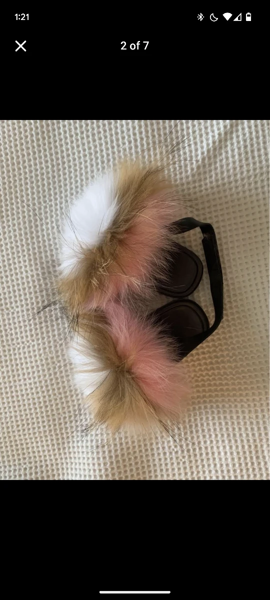 Faux Fur Pom Pom Slides - photo 2