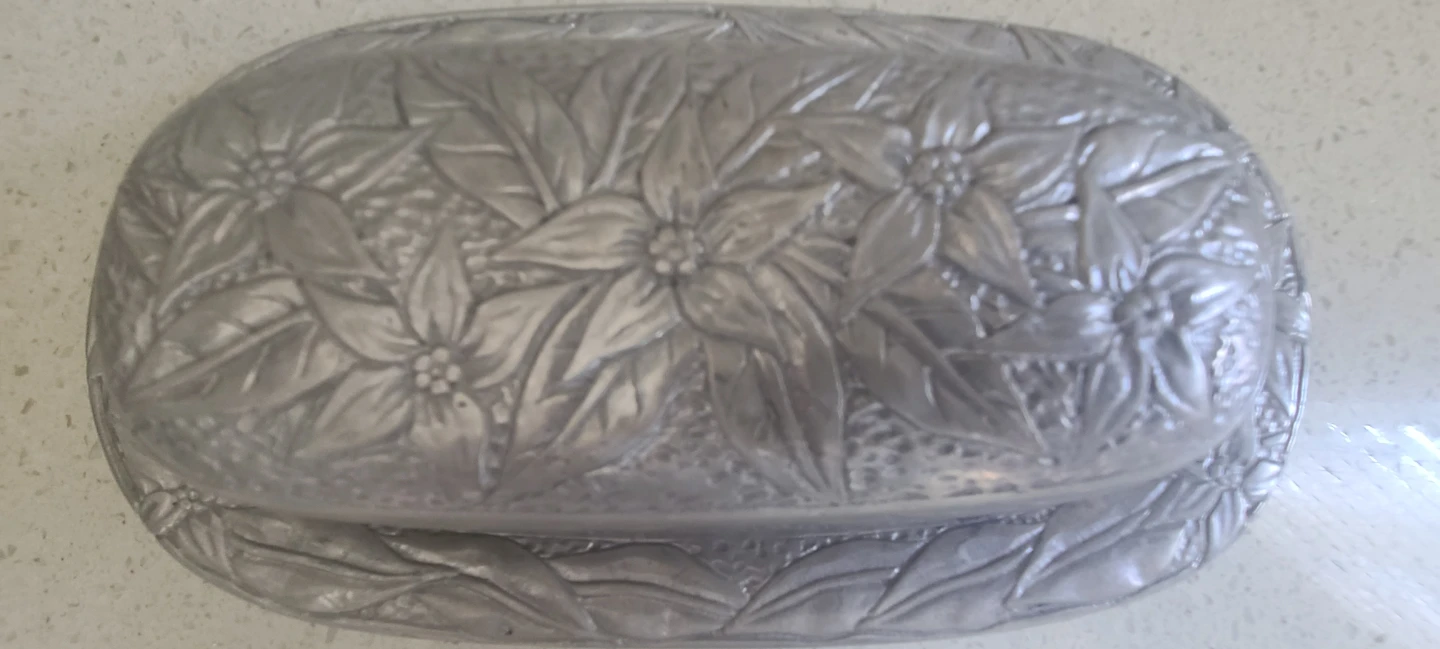 Floral Embossed Butter Dish