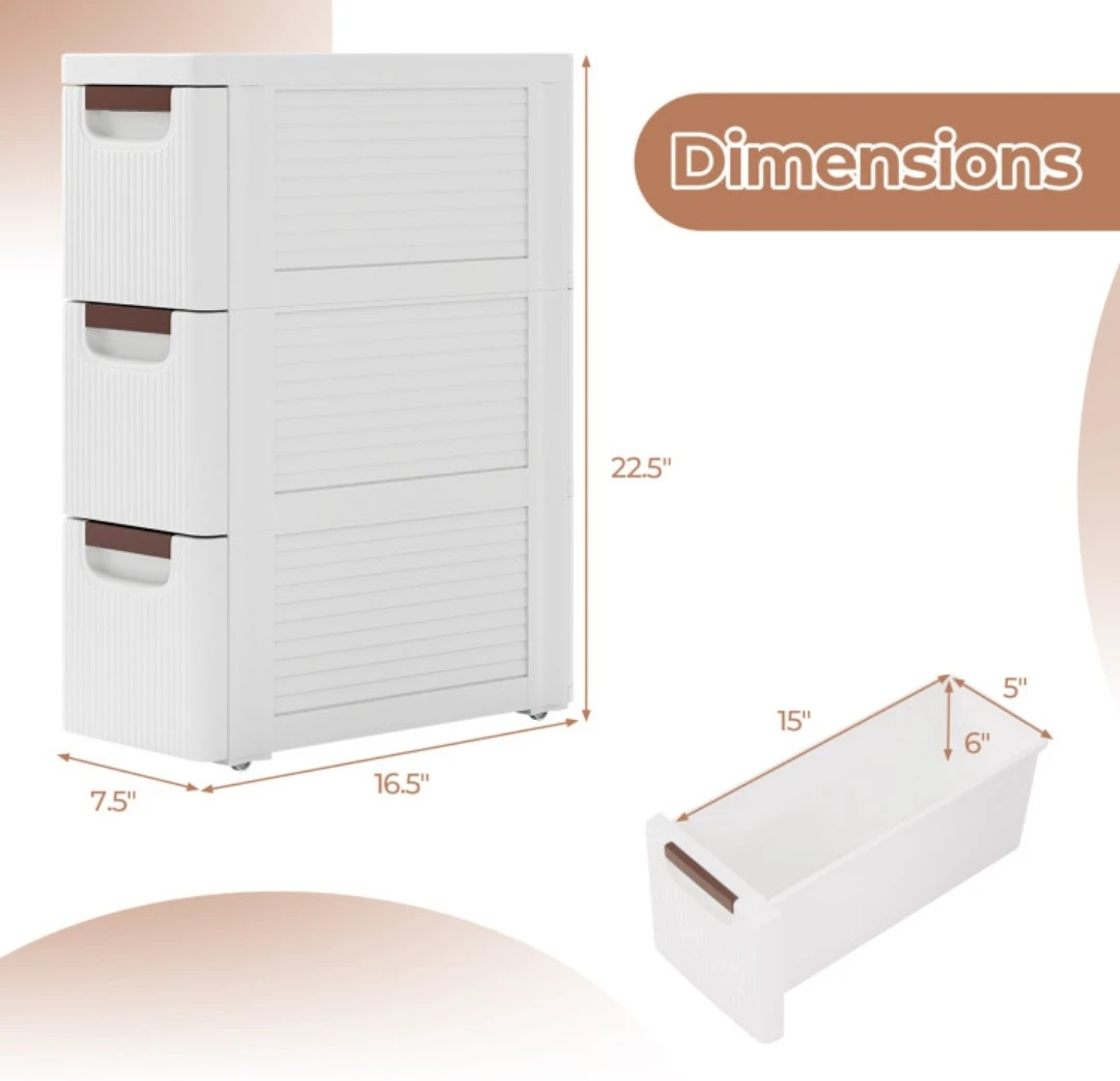 3-Drawer Storage Cabinet - photo 3