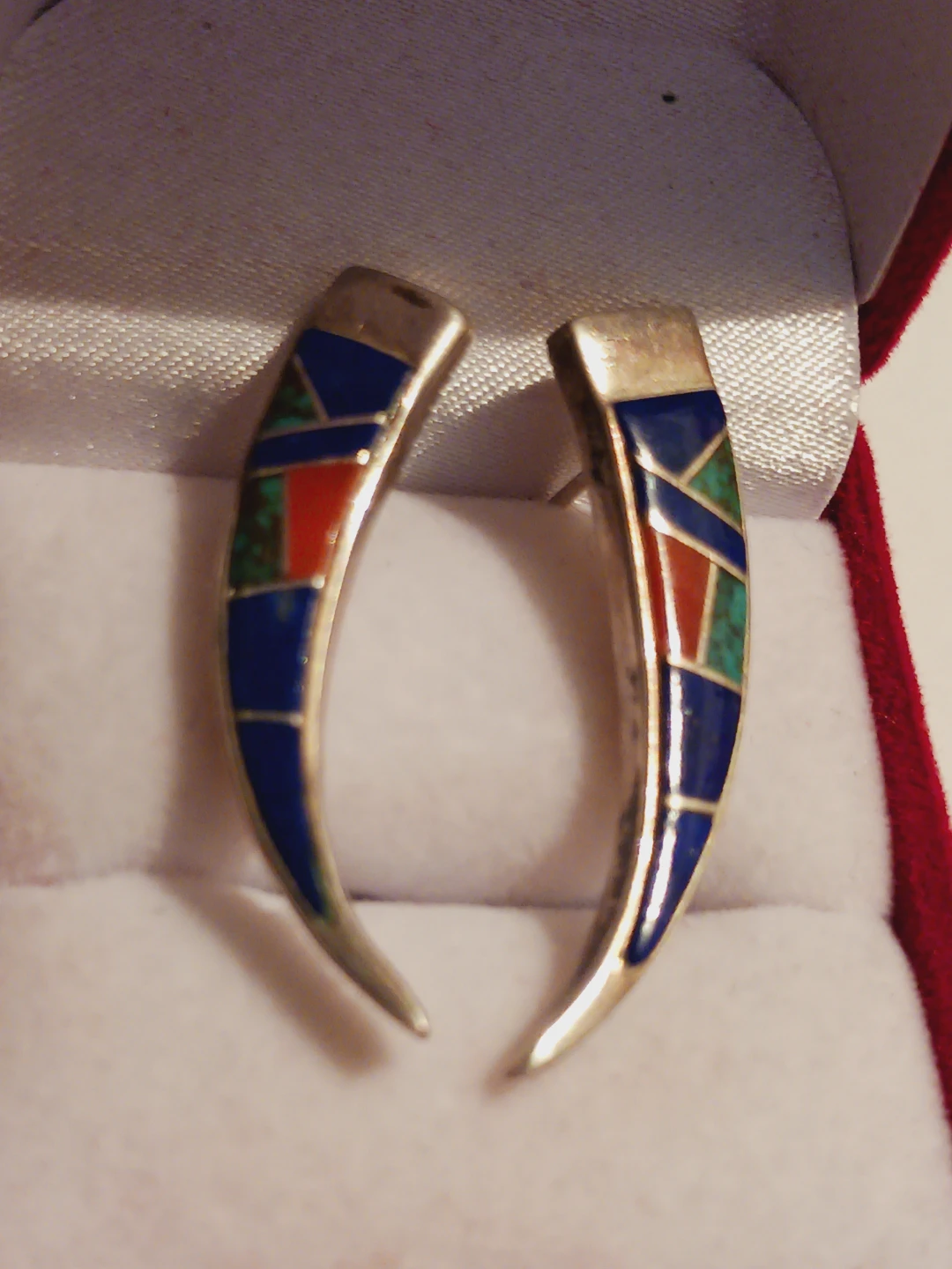 ROSE ANN LONG STERLING SILVER SIGNED NAVAJO ARTIST EARRINGS - photo 4