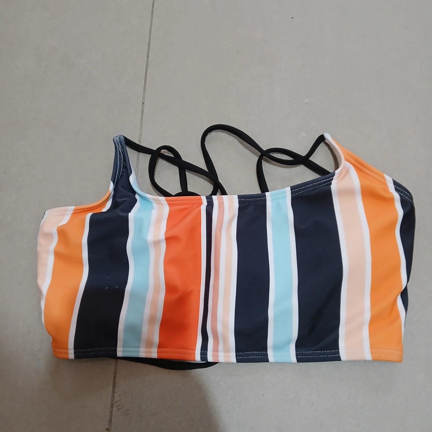 ⚽ Striped Bikini Top