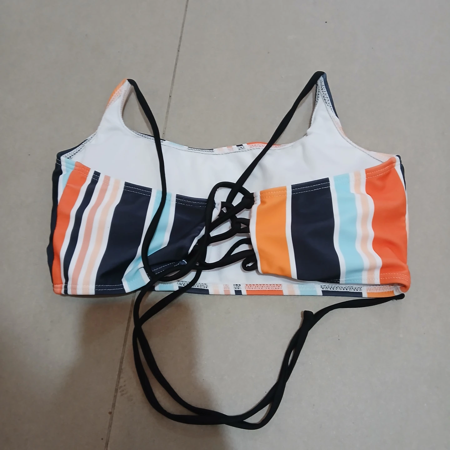 ⚽ Striped Bikini Top - photo 2