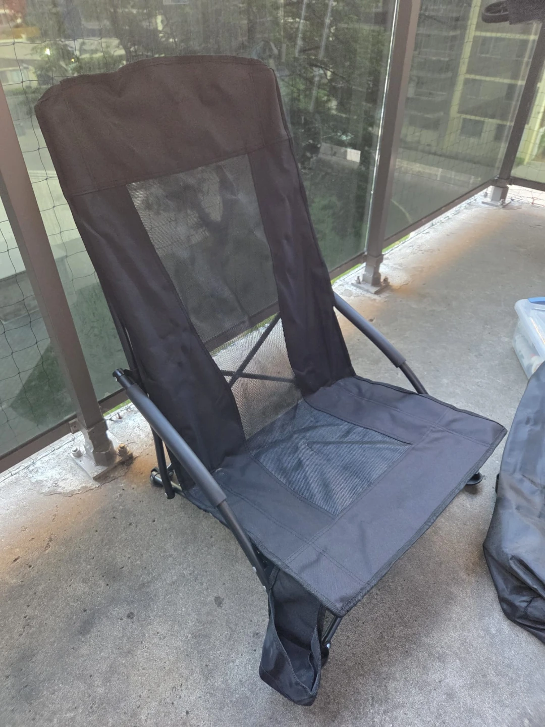Black Portable Folding Camping Chair ⚽️