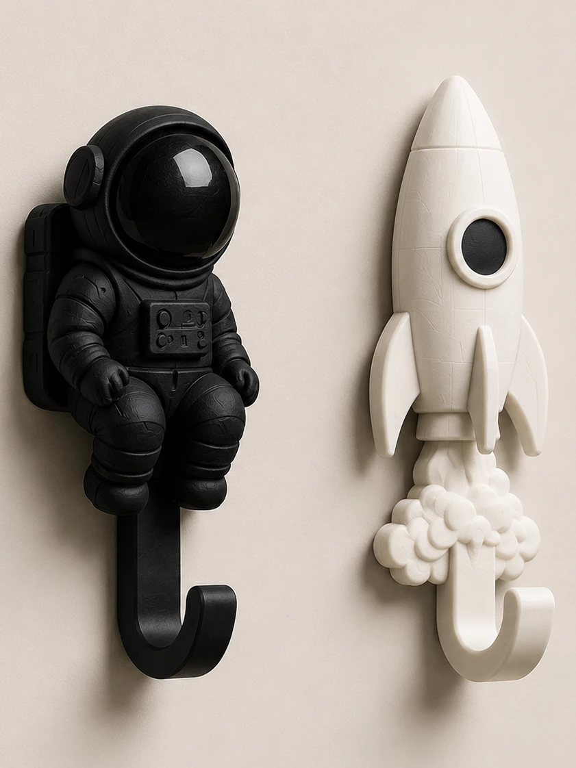 Astronaut & Rocket Wall Hooks