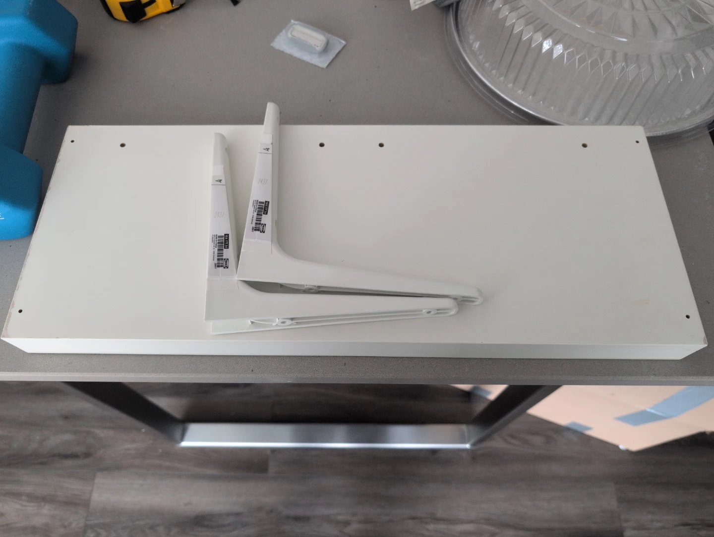 IKEA White Shelf with Brackets