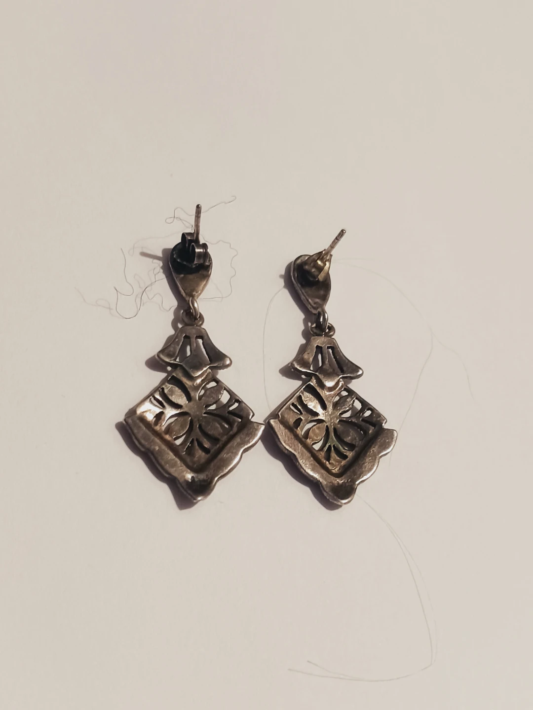 Art Deco Marcasite Sterling Silver 925  Dangle Earrings - photo 4