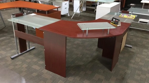 Glass Top Corner Desk