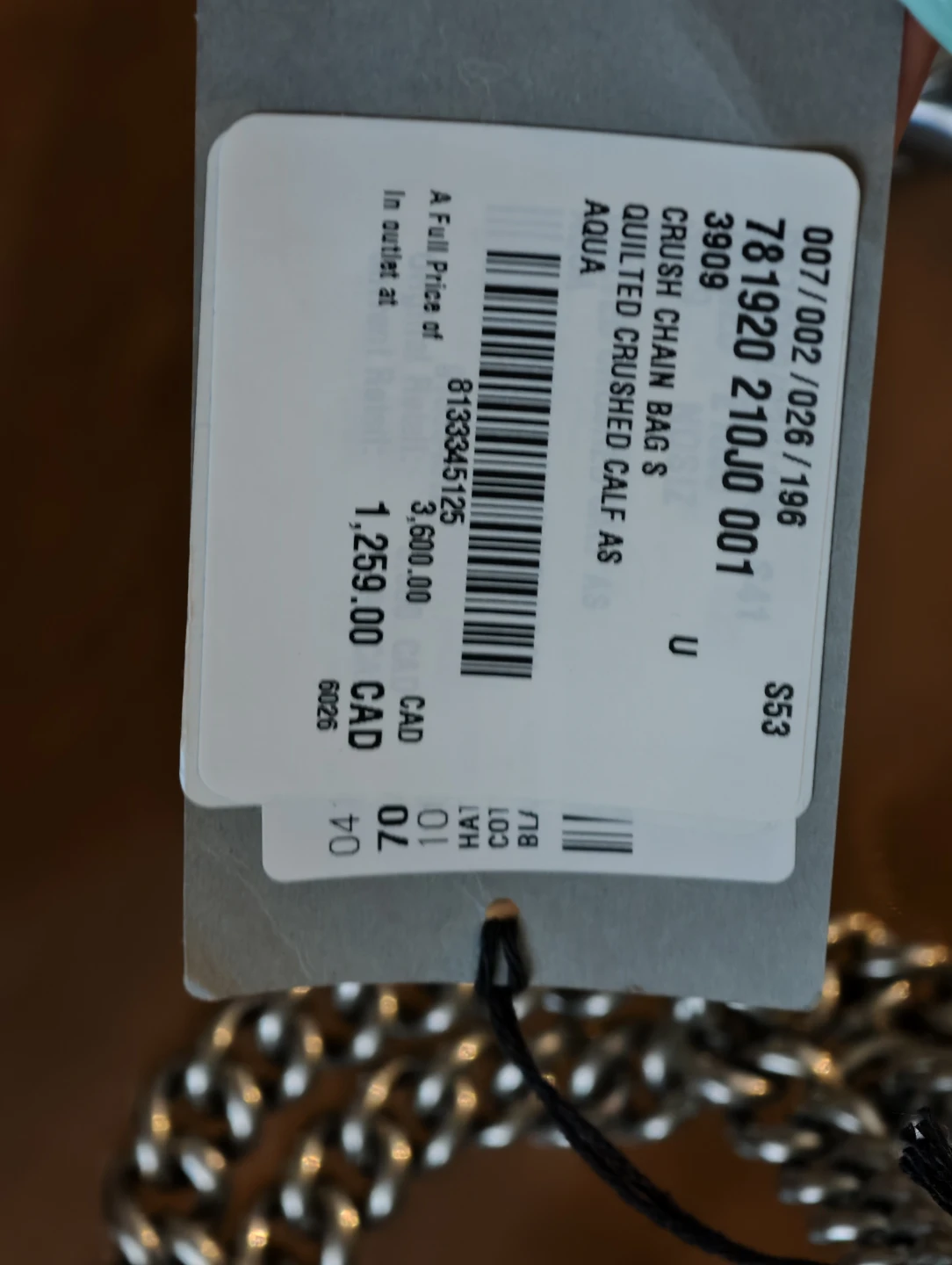 Balenciaga Crush Chain Bag S Aqua Quilted Crushed Calfskin - photo 3