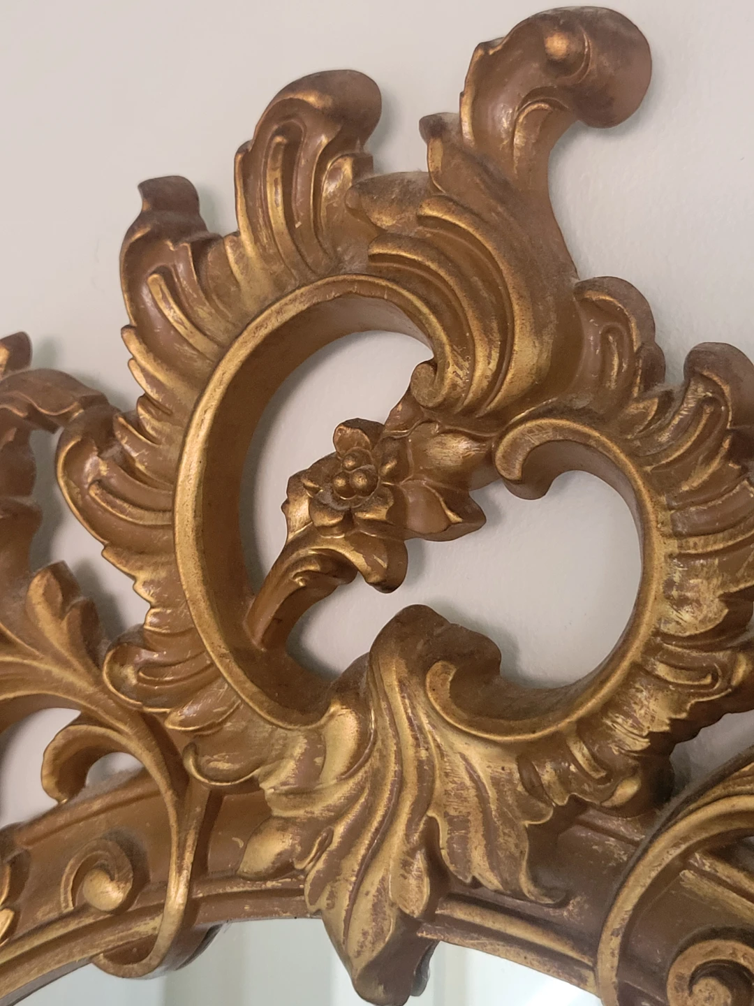Vintage Syroco Ornate Floral Gold Oval Mirror - photo 4