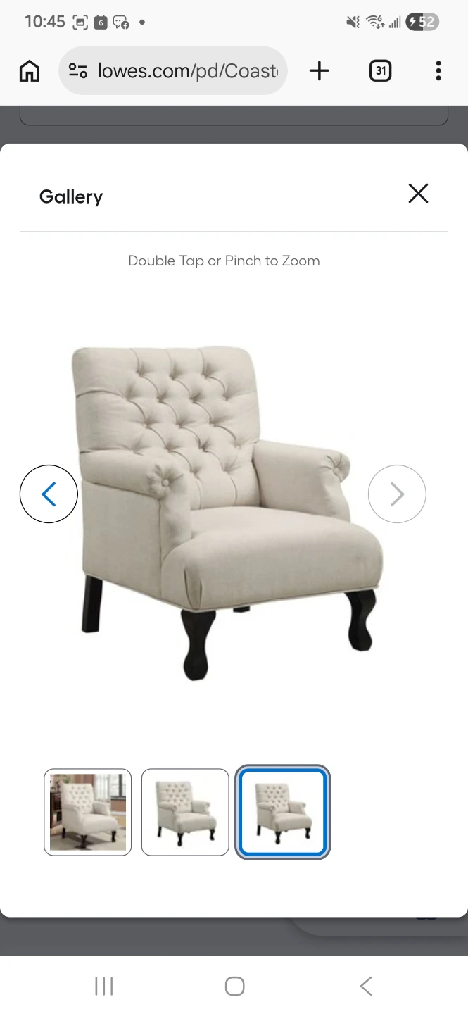 Oversized Tufted Accent Chairs – Beige