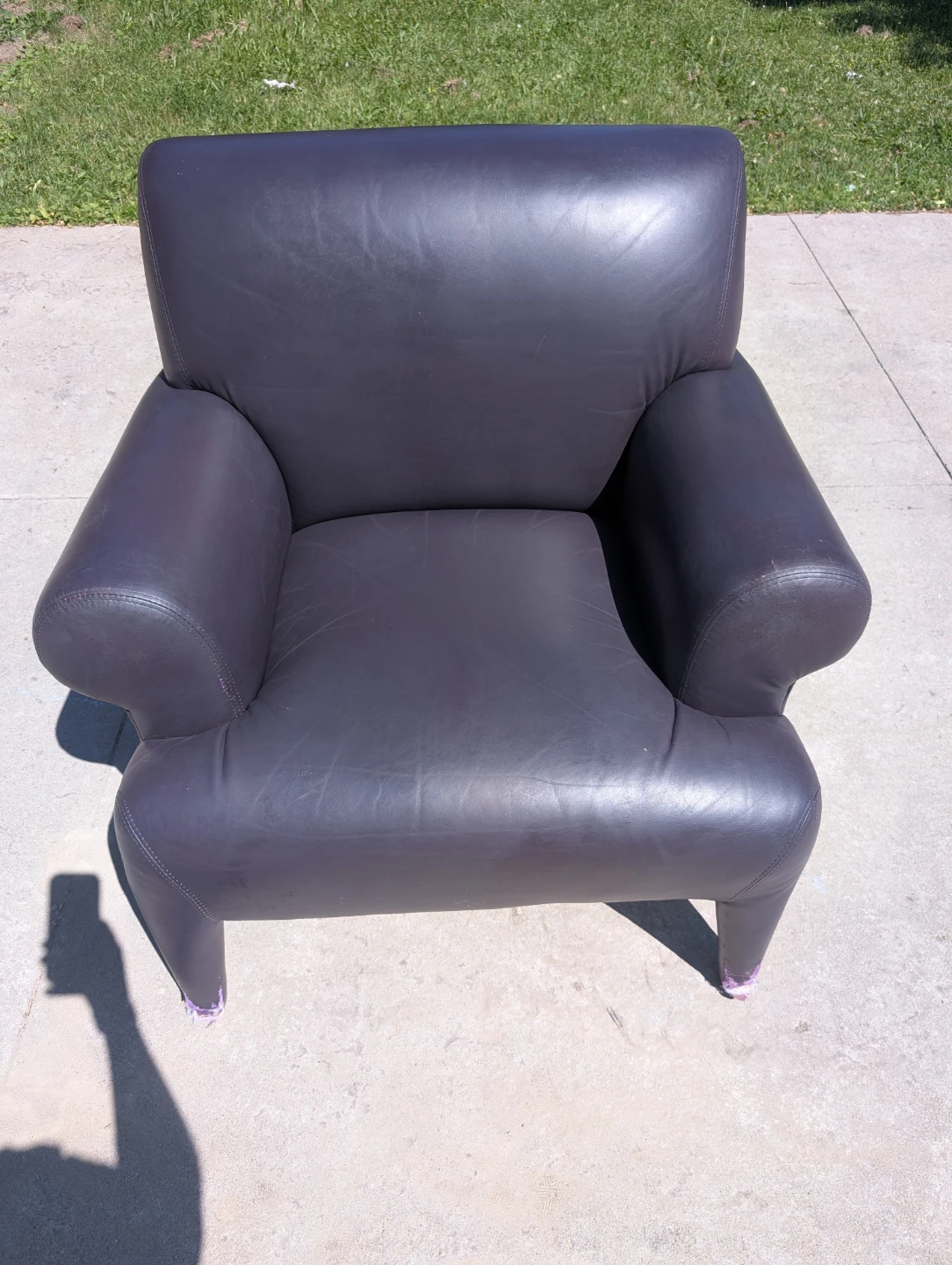 Dark Purple Leather Armchair