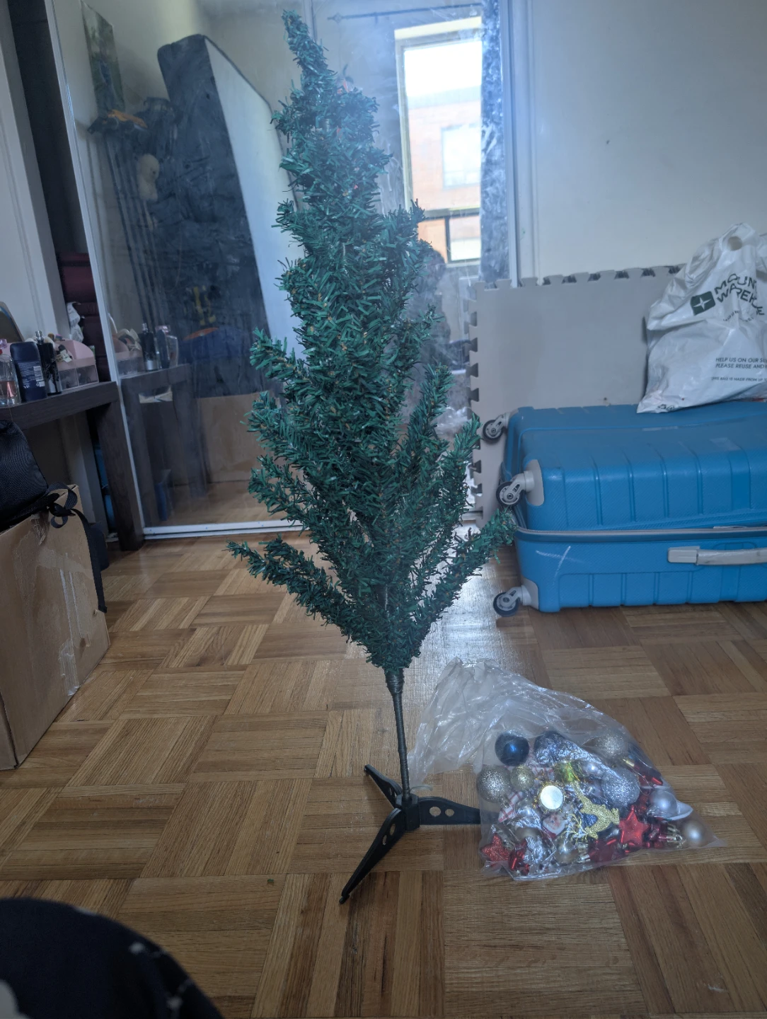 Artificial Christmas Tree with Ornaments