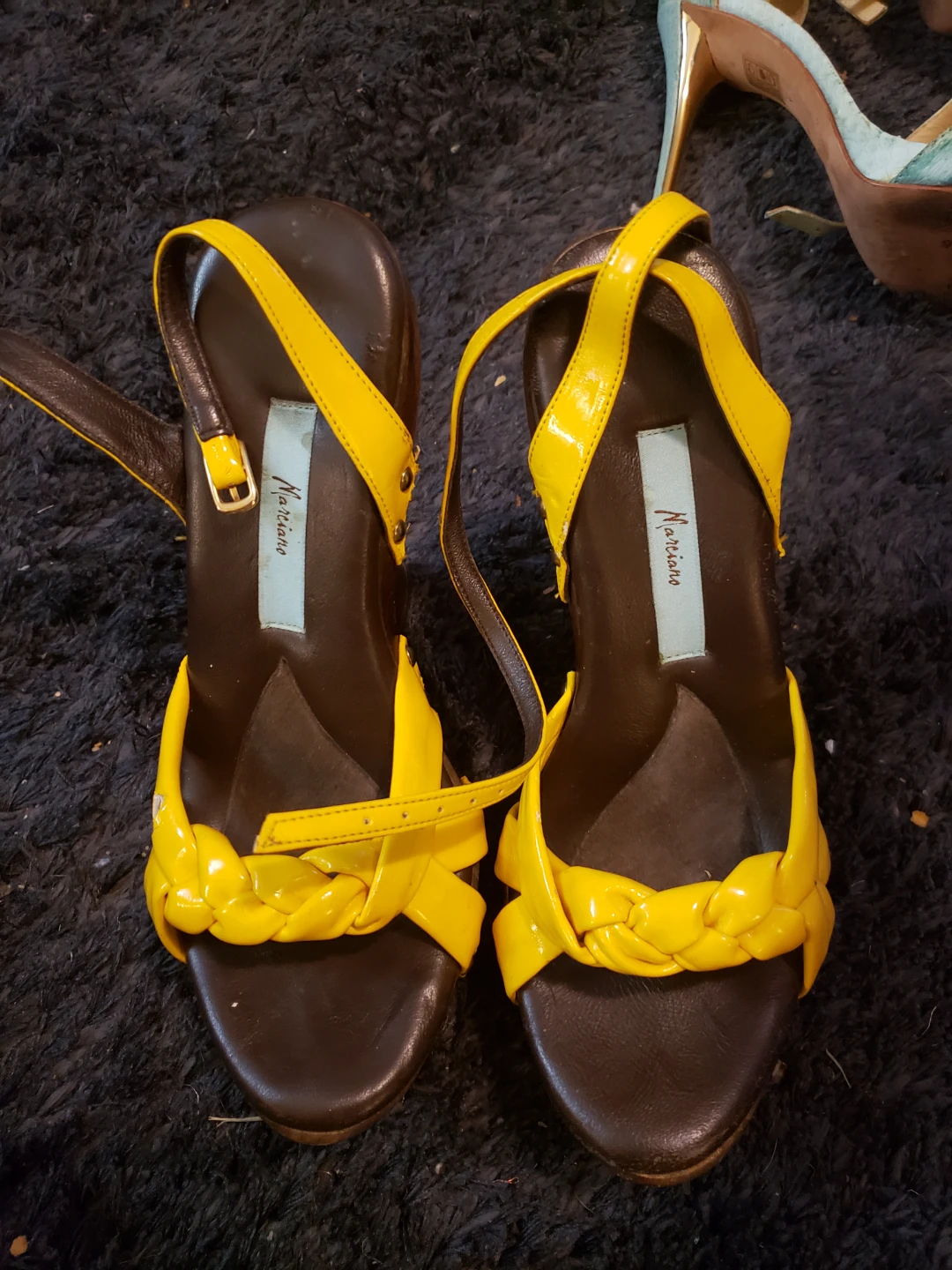 Mariane Yellow Wedge Sandals