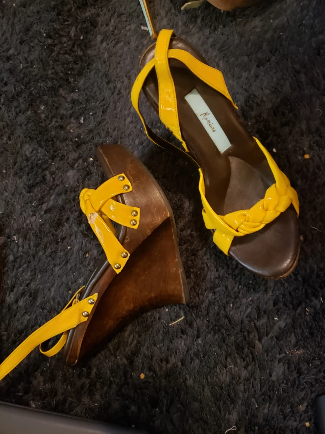 Mariane Yellow Wedge Sandals - photo 2