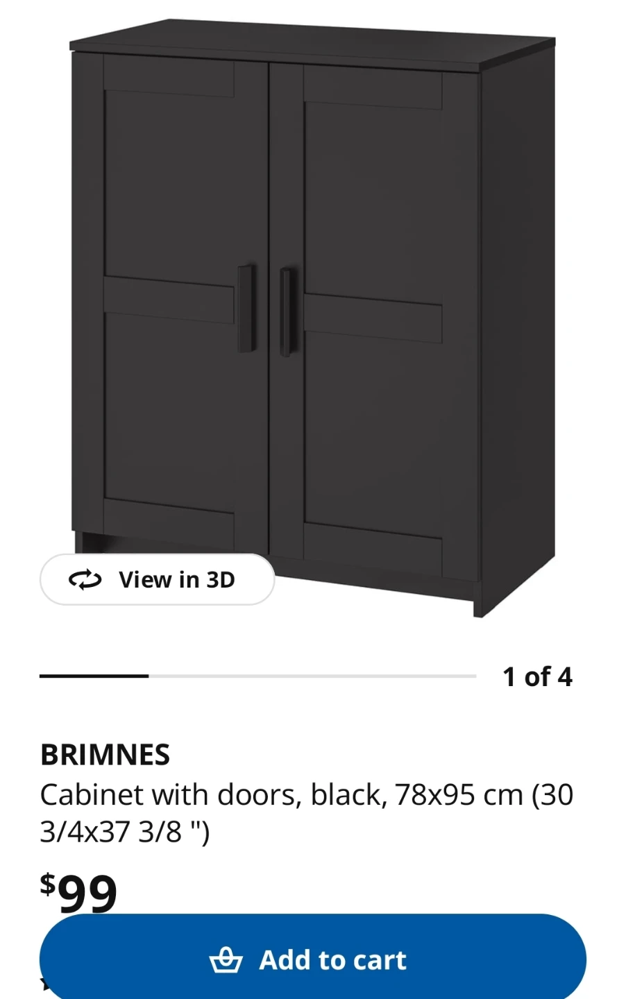 BRIMNES Cabinet with doors, black