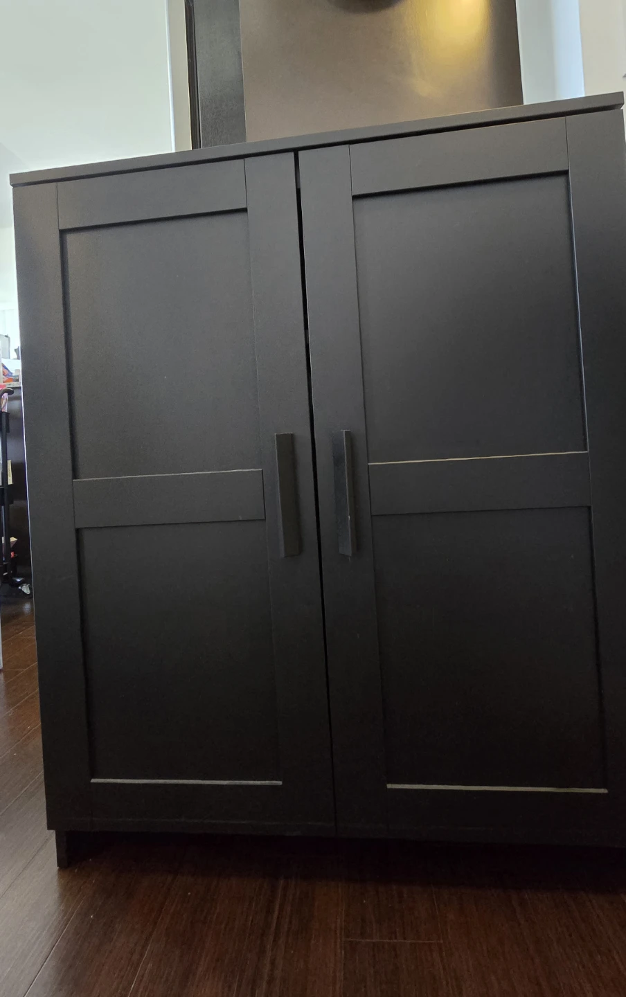BRIMNES Cabinet with doors, black - photo 2