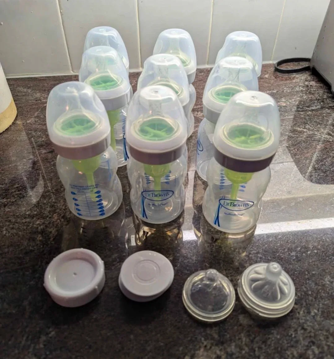 X9 5oz Dr Browns Wide Neck Bottles