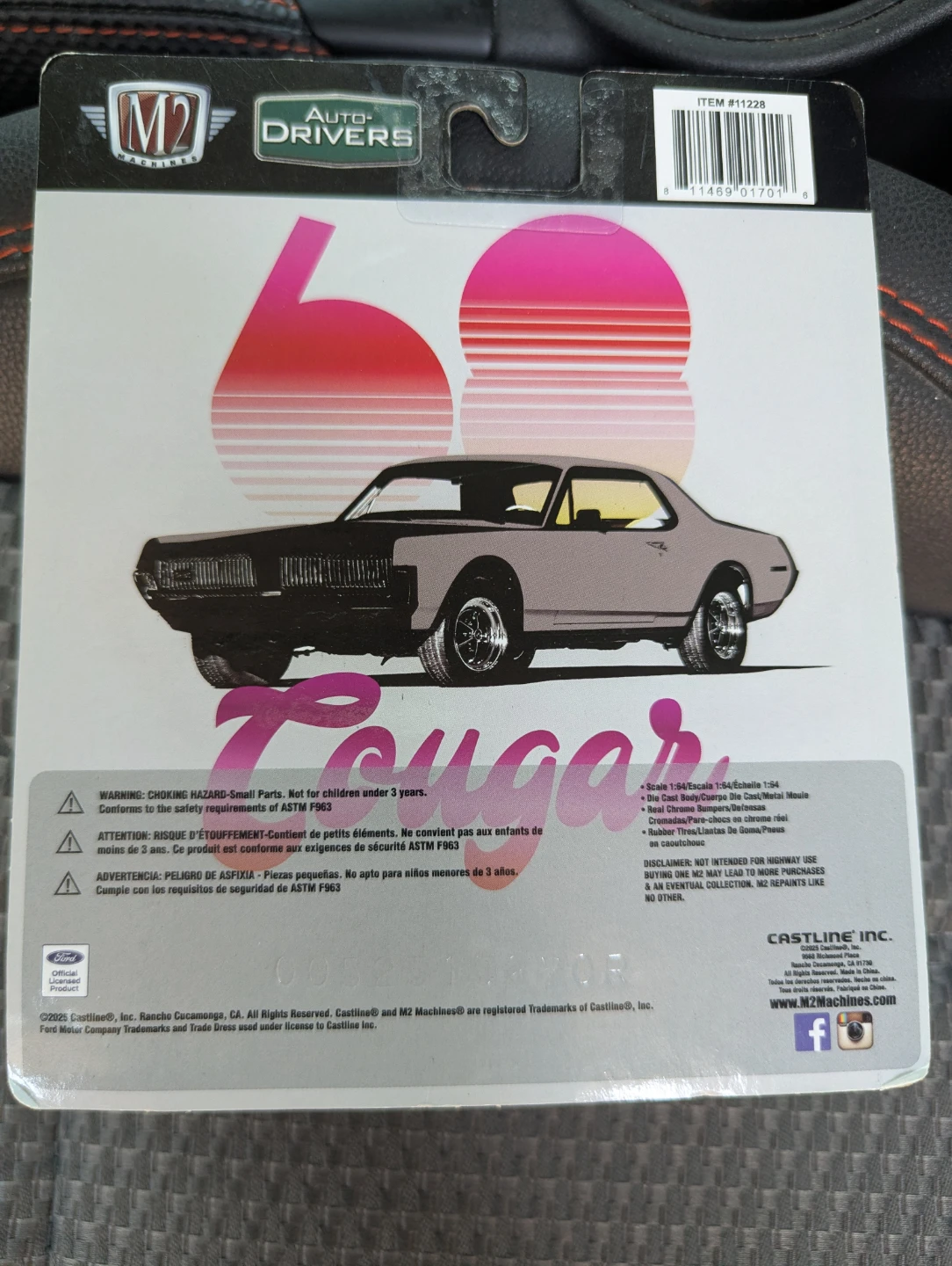 M2 Machines 1968 Mercury Cougar R-Code 1:64 Scale Diecast Car - photo 4
