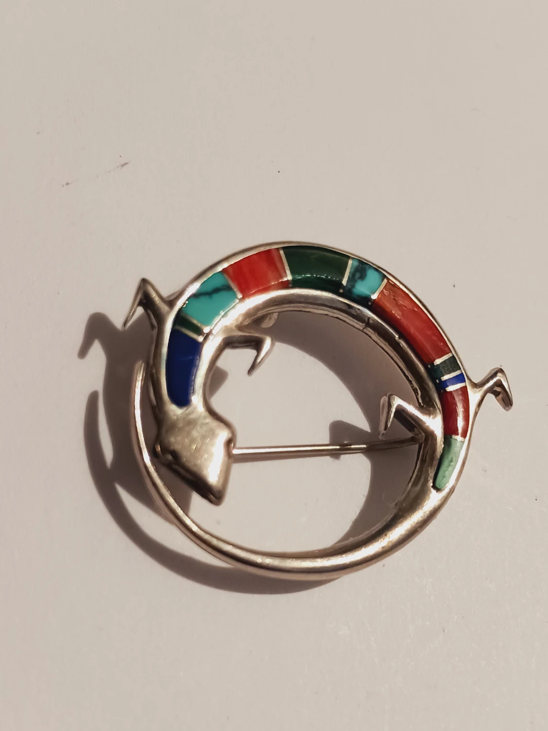 Navajo Sterling Silver 925 Stone Inlaid Lizard Brooch - photo 3