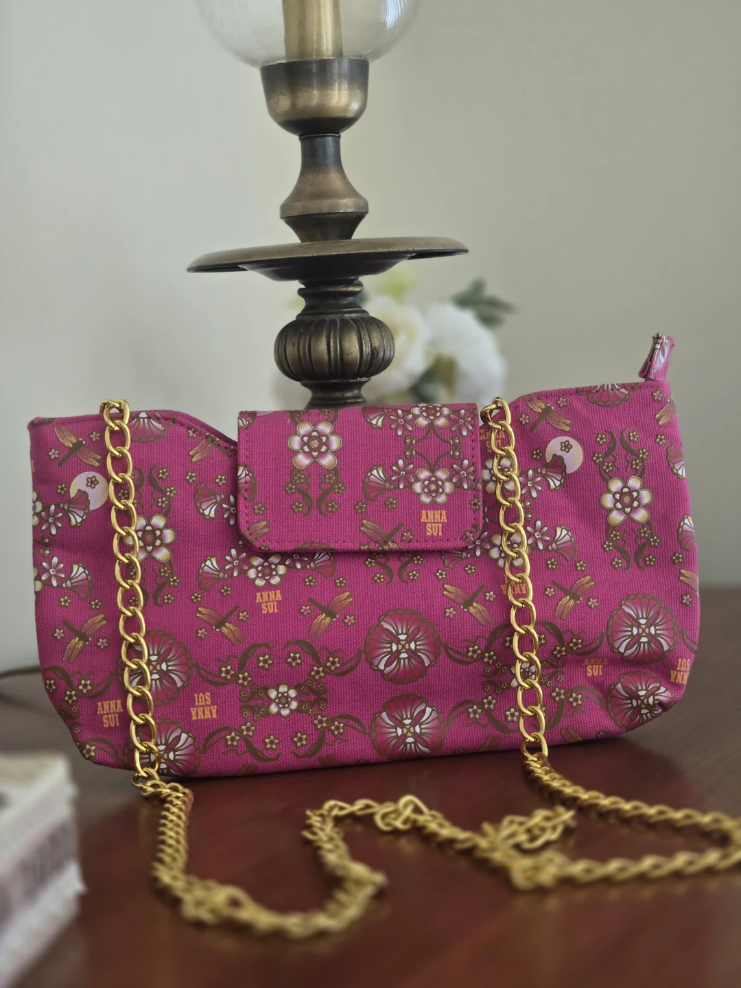 Anna Sui Pink Floral Chain Bag - photo 2
