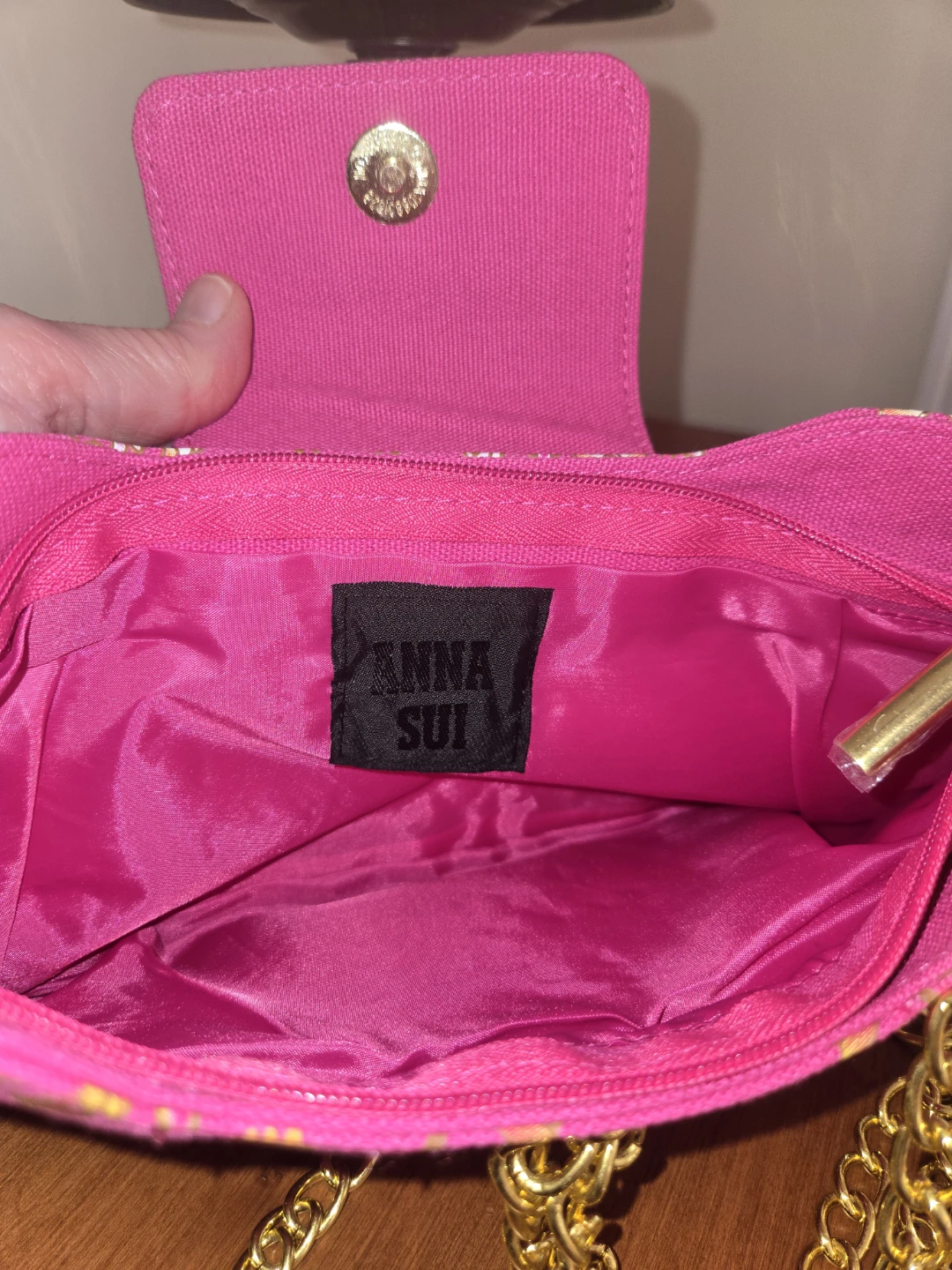 Anna Sui Pink Floral Chain Bag - photo 5