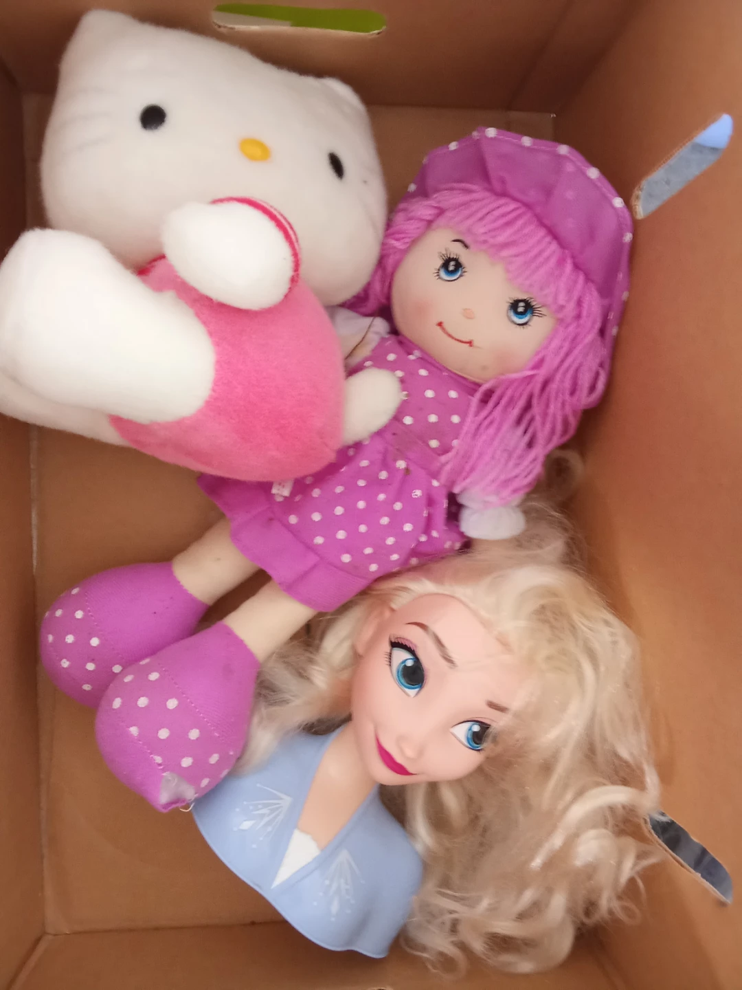 Hello Kitty, Elsa, and Rag Doll Toy Bundle