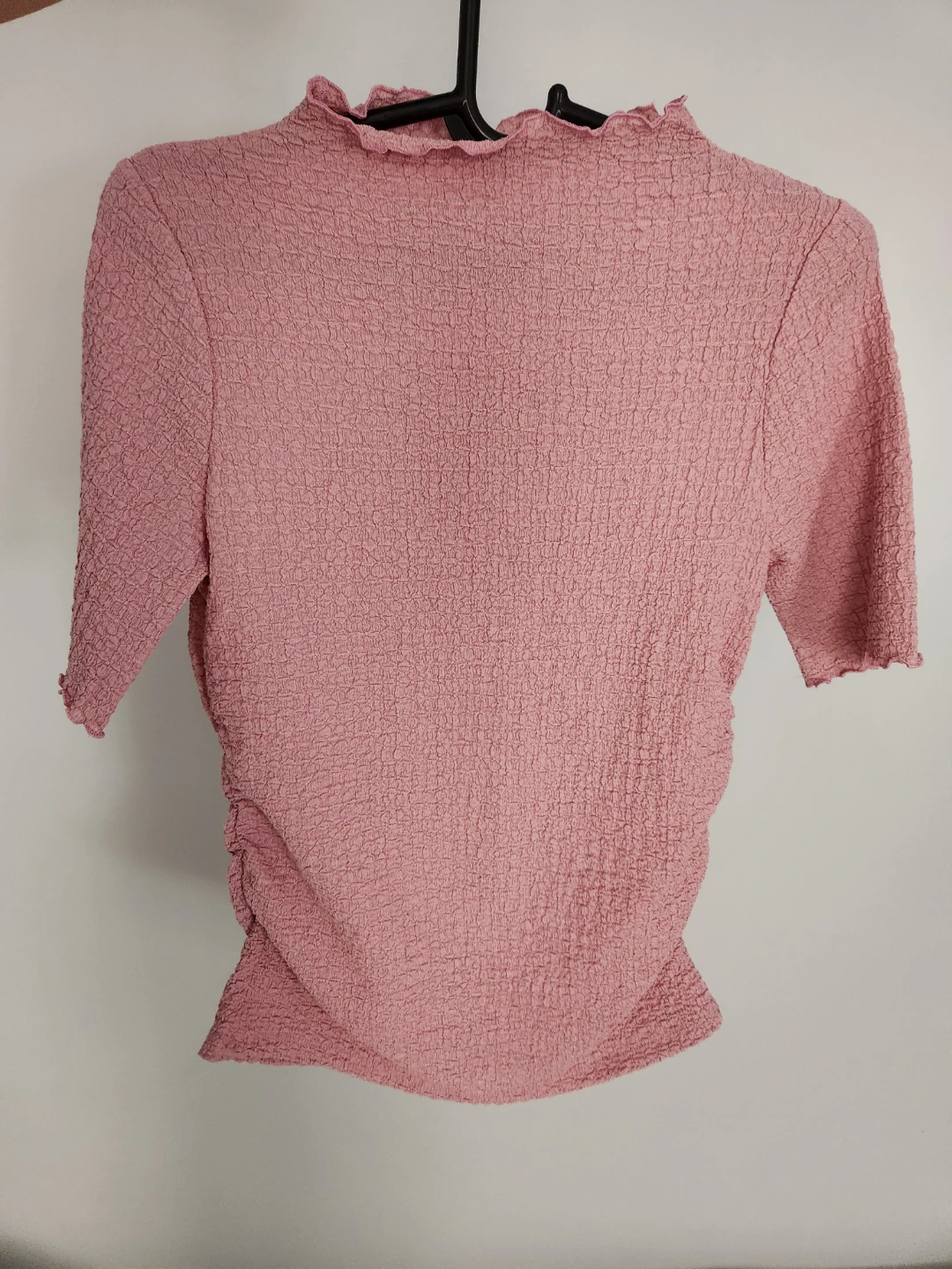 A New Day Pink Smocked Mock Neck Top