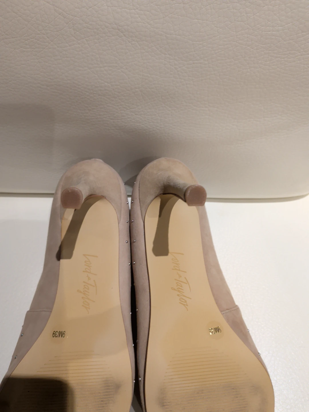 Lord & Taylor Women's Studded Peep-Toe Booties - photo 5
