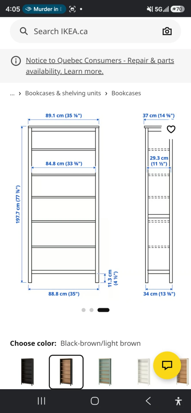 IKEA HEMNES Bookcase - Black-brown/Light Brown - photo 2