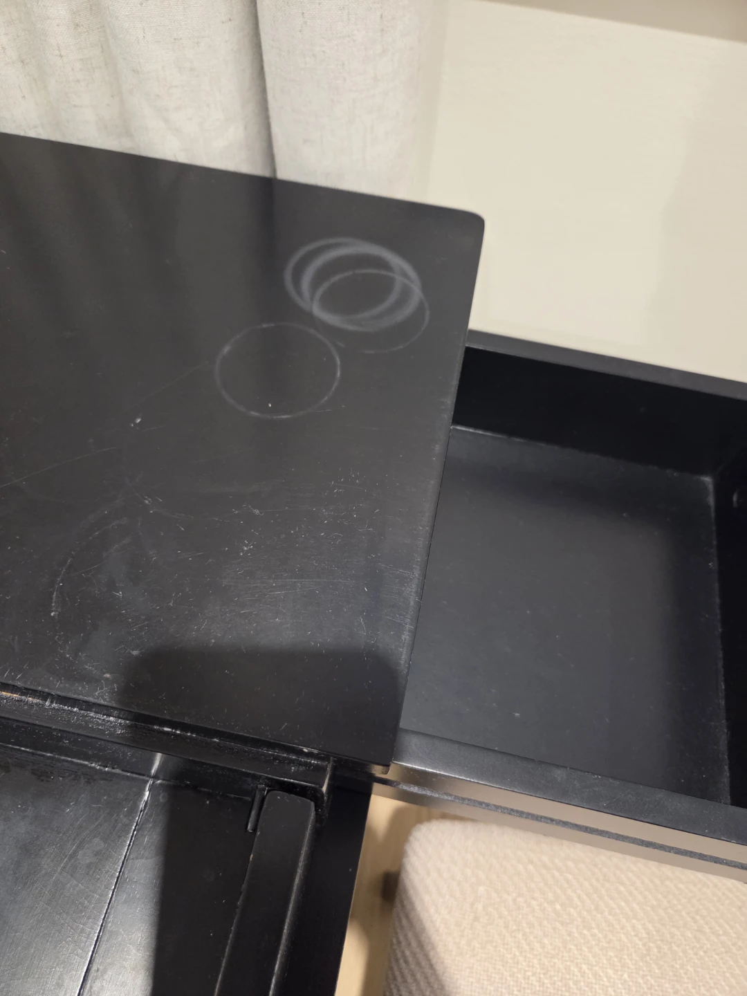 Black Vanity Desk with Stool - photo 4