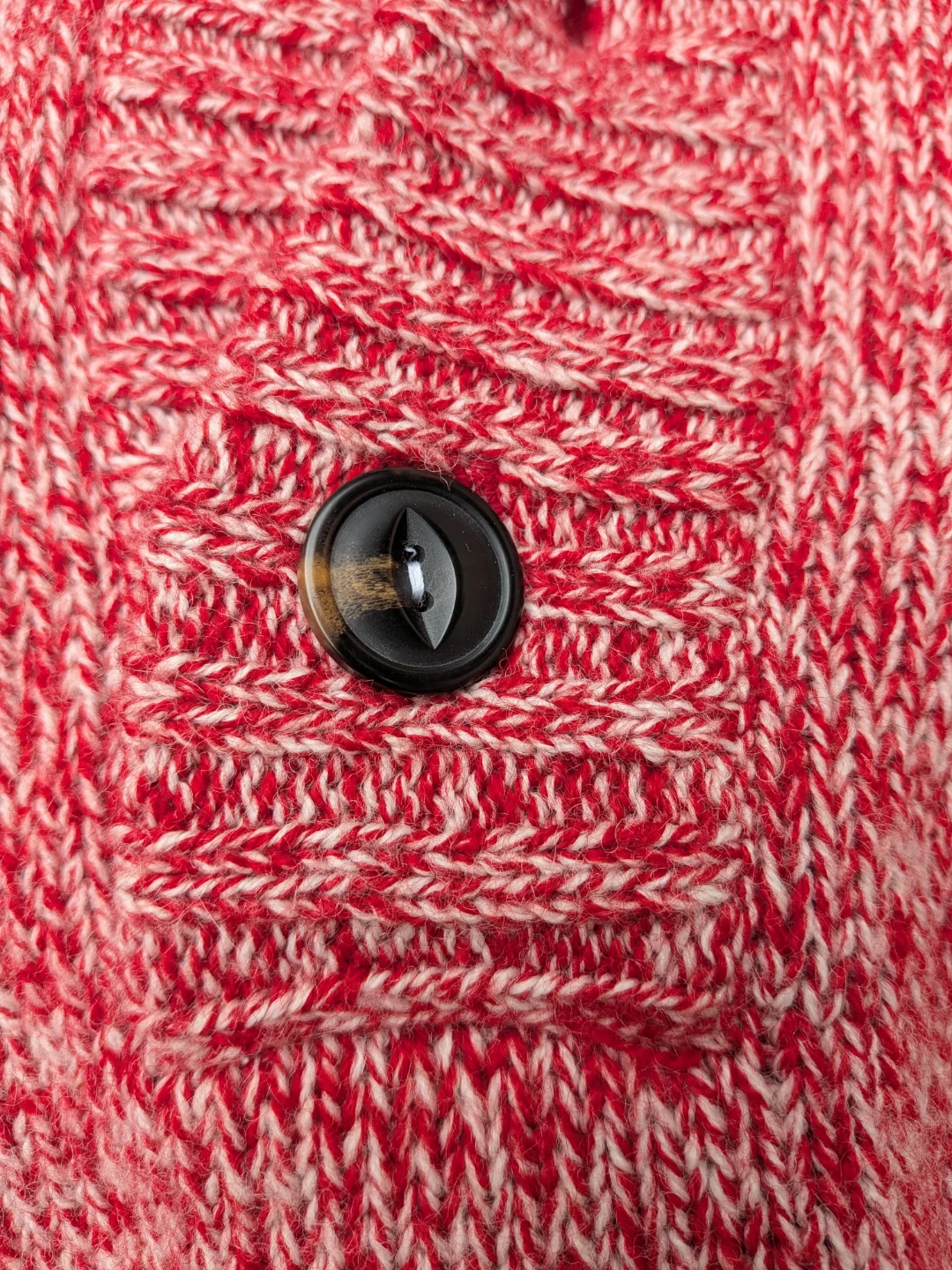 Men's Red and White Marled Knit Sweater size Large - photo 4