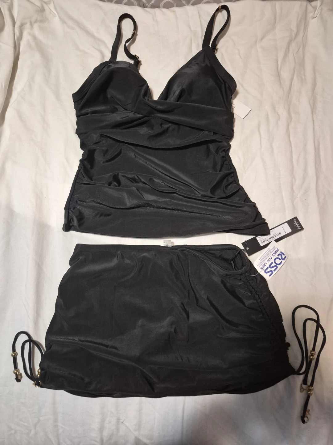 Nicole Miller Studio Black Tankini Swimsuit Set Size 14 - photo 2
