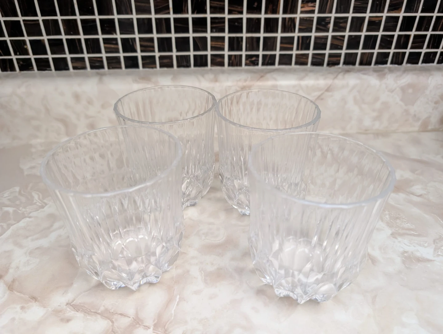 Set of 4 clear  Crystal Glasses