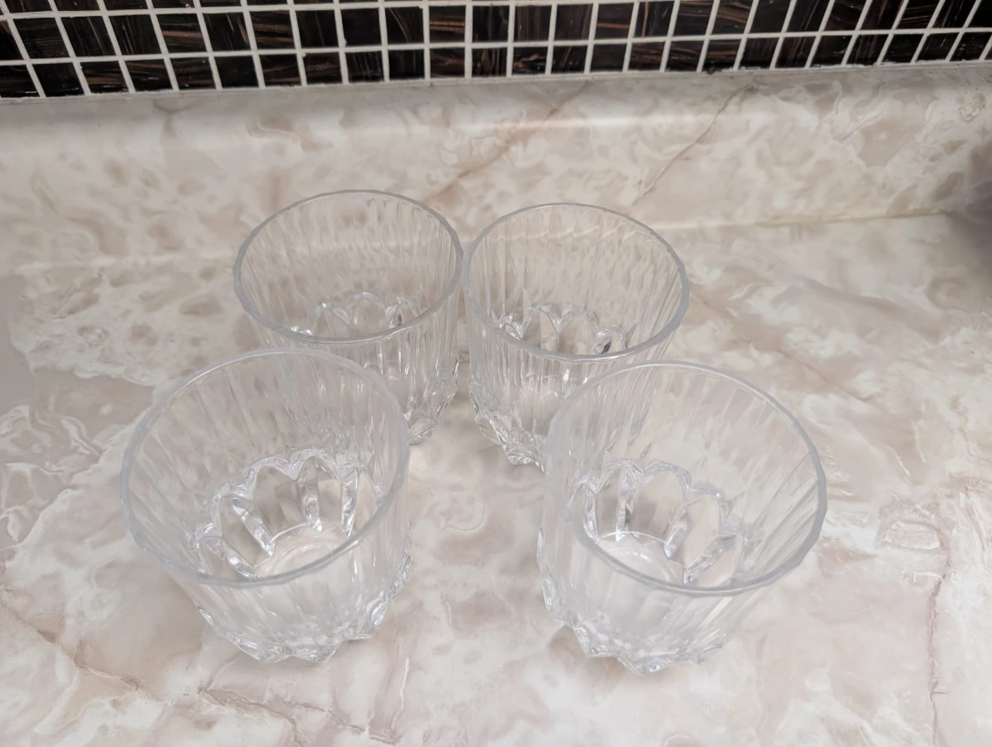 Set of 4 clear  Crystal Glasses - photo 2