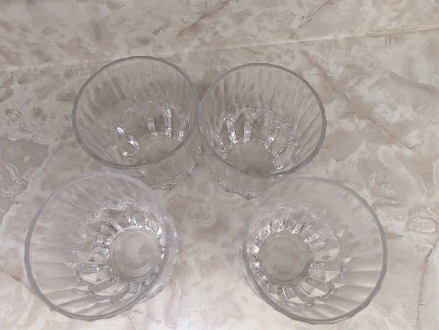 Set of 4 clear  Crystal Glasses - photo 4