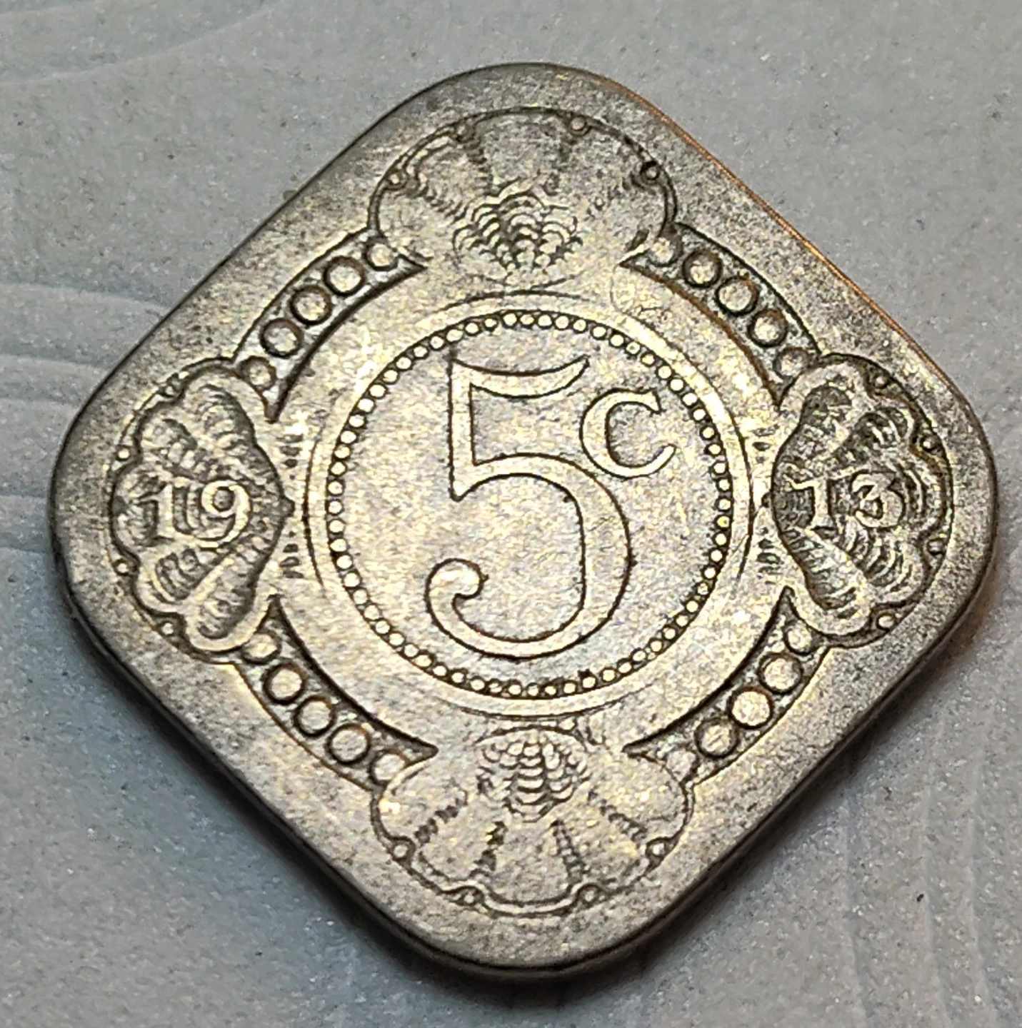 1913 Vintage 5 Cent Coin - Netherlands