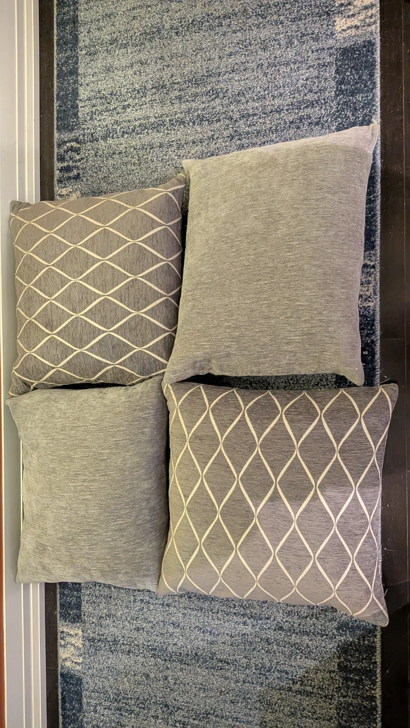 Decorative Throw Pillows Grey (Set of 4)