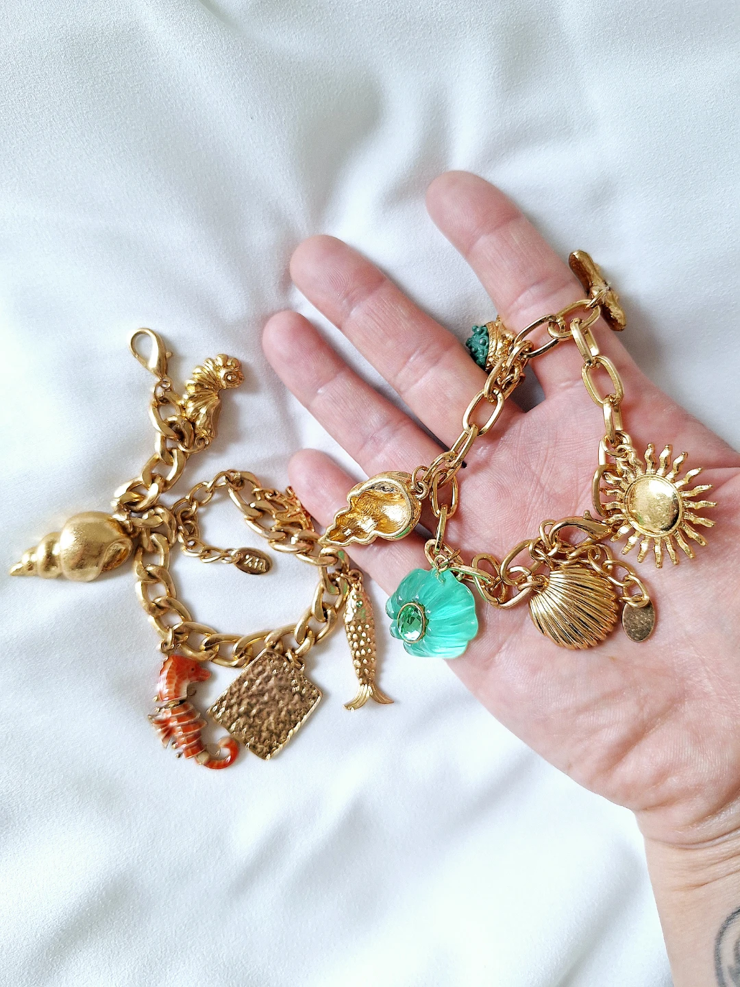 Zara Gold Tone Ocean-themed Charm Bracelet